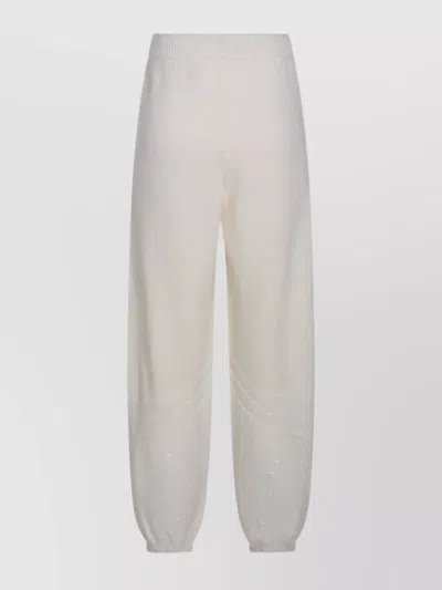 Fabiana Filippi Relaxed Trousers With Glitter And Cuffs In Neutral