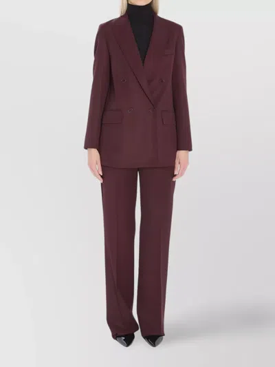 Max Mara Double-breasted Wool Blazer Jackets Bordeaux In Burgundy