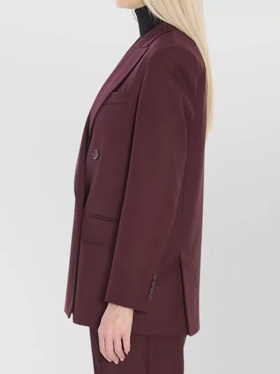 Max Mara Double-breasted Wool Blazer Jackets Bordeaux In Burgundy