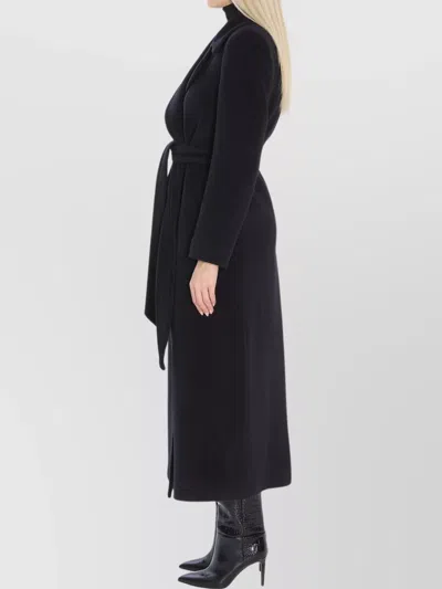 Tagliatore Maxi Coat With Belt Loops And Pockets In Black