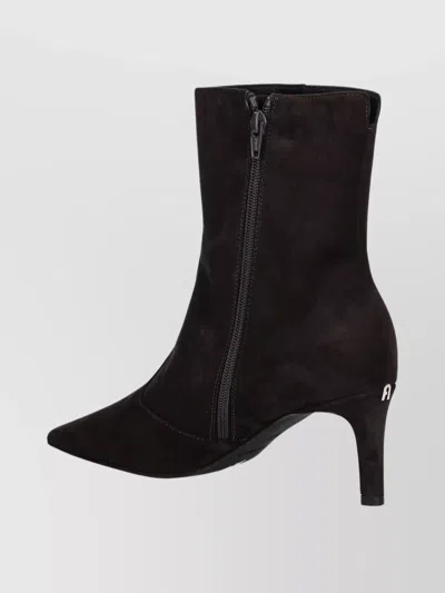 Furla Chic Stiletto Ankle Boots With Pointed Toe In Brown