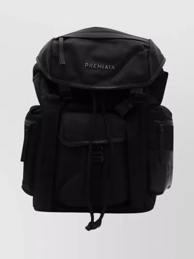 Premiata Versatile Backpack With Multiple Zippered Pockets In Black