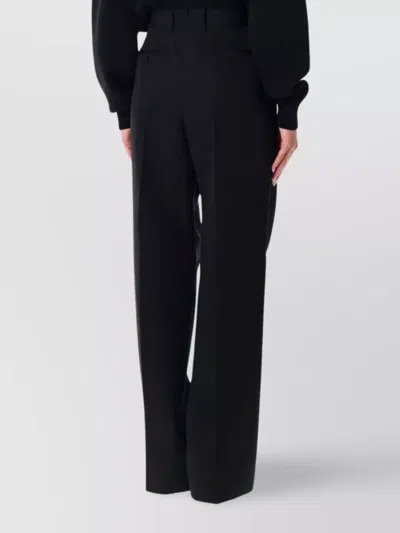 Tom Ford Tailored Wool Wide Leg Trousers In Black