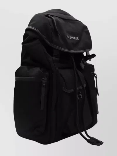 Premiata Versatile Backpack With Multiple Zippered Pockets In Black