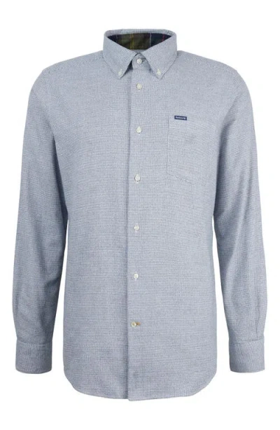 Barbour Turner Houndstooth Button-down Shirt In Blue