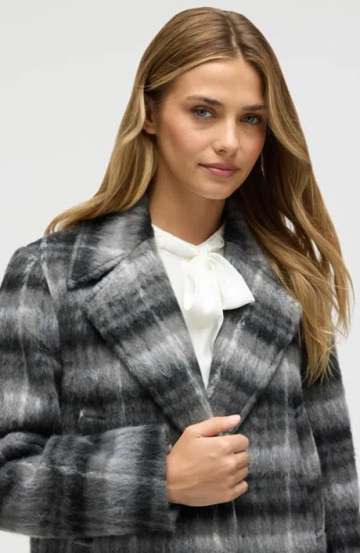 Nvlt Oversize Plaid Notch Lapel Coat In Black