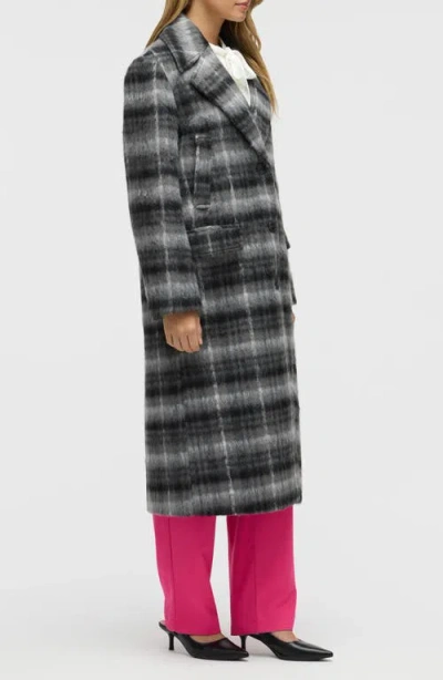 Nvlt Oversize Plaid Notch Lapel Coat In Black