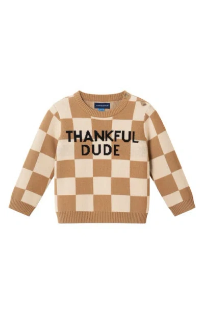 Andy & Evan Kids' Thankful Dude Sweater & Joggers Set In Brown