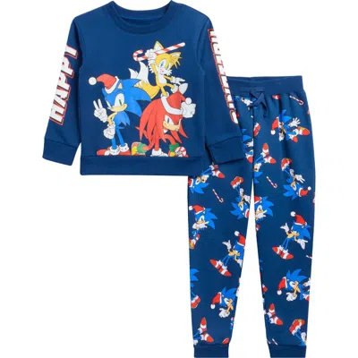 Freeze Kids' Sonic Christmas Fleece Top & Joggers Set In Blue