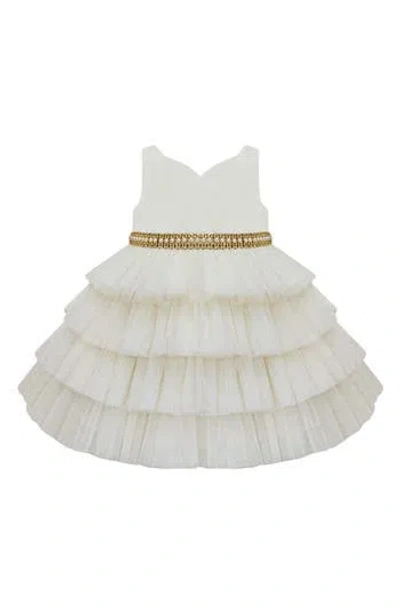 American Princess Tiered Mesh Party Dress In White