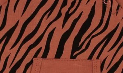 Kyte Baby Rust Tiger Print Longall Romper In Brown