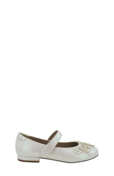 Jellypop Kids' Hanley Floral Appliqué Mary Jane Flat In White