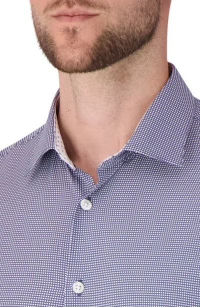 Report Collection Bubble Print Slim Fit Stretch Dress Shirt In Purple