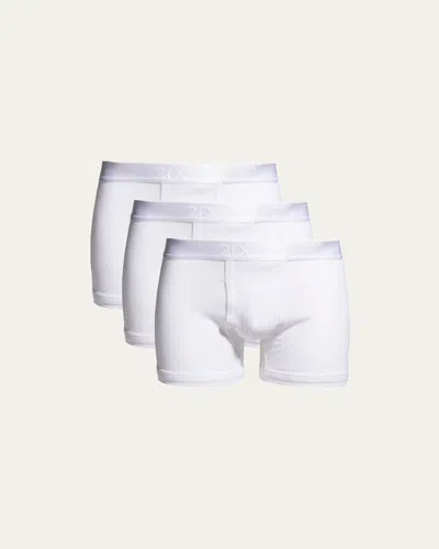 2(x)ist Men's 3-pack Pima Cotton Boxer Briefs In White