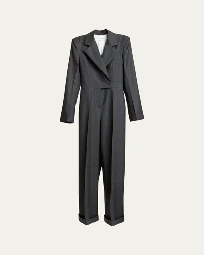 Givenchy Tuxedo Wool Jumpsuit In Black