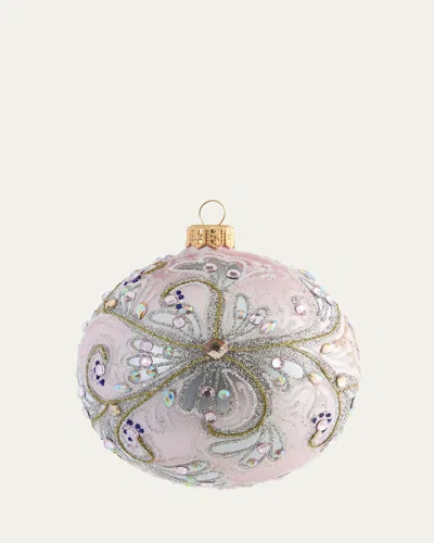 Bergdorf Goodman Pink, Silver, & Gold Art Deco Ball Ornament In Pink