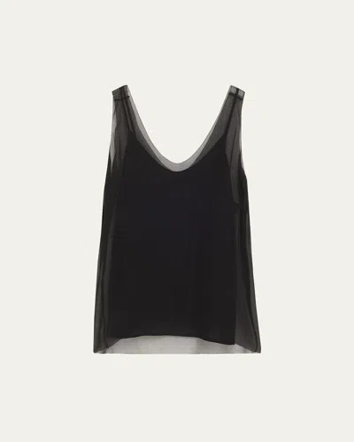 Totême Chiffon Sleeveless Slip Top In Black