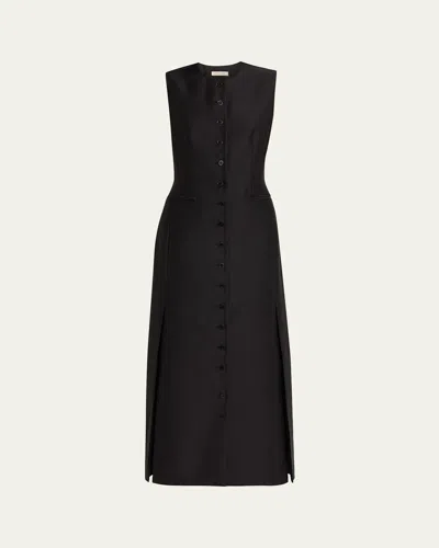 Heirlome Paulina Button-front Sleeveless Maxi Dress In Black