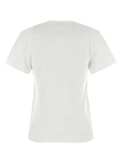 Comme Des Garçons Play White Cotton T-shirt With Crystal Heart In White
