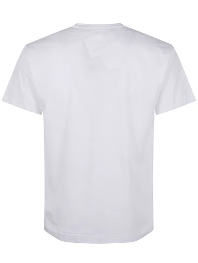 Comme Des Garçons Play White Cotton T-shirt With Crystal Heart In White