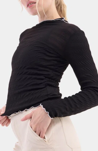 Halfdays Ynes Texture Top In Blue