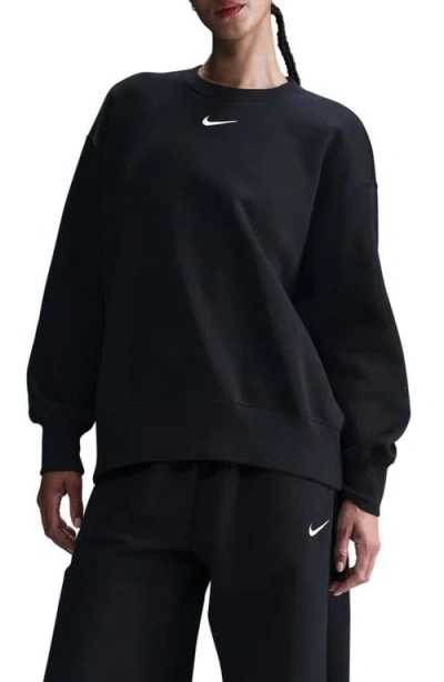 Nike Women's  Sportswear Collection Essentials Over-oversized Fleece Crew Sweatshirt In Black