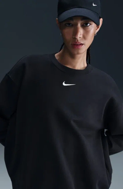 Nike Women's  Sportswear Collection Essentials Over-oversized Fleece Crew Sweatshirt In Black