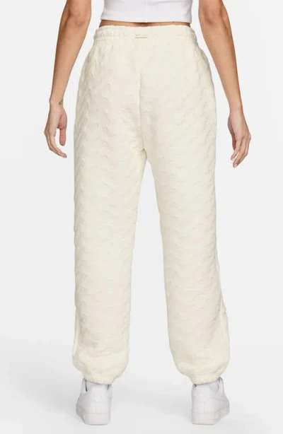 Nike Swoosh Jacquard Phoenix Fleece Joggers In White