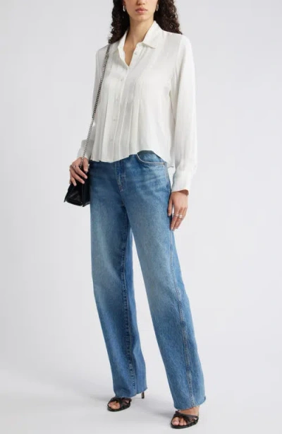 Nordstrom Tux Pleated Button-up Shirt In White