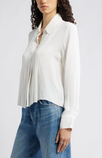 Nordstrom Tux Pleated Button-up Shirt In White