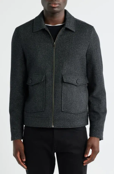 Nordstrom Wool Blend Zip Front Jacket In Gray