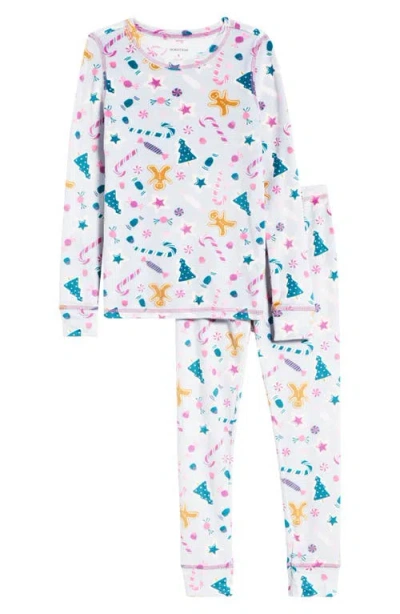 Nordstrom Kids' Print Fitted Fleece Two-piece Pajama Set In Multi