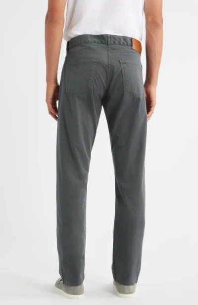 Canali Regular Fit 5-pocket Cotton Stretch Twill Pants In Gray