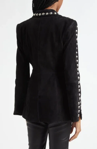Cinq À Sept Cinq A Sept Studded Suede Milly Jacket In Black
