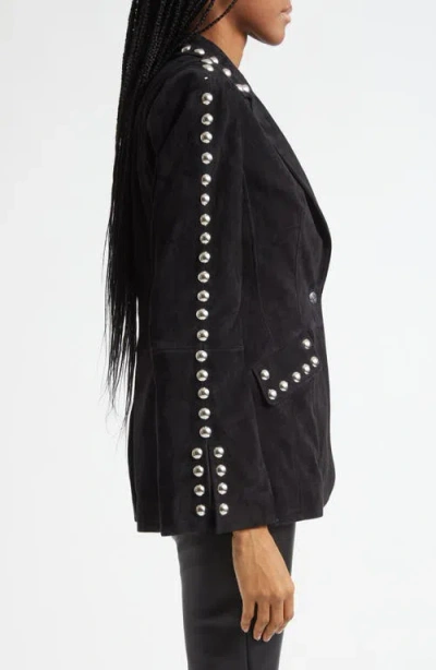 Cinq À Sept Cinq A Sept Studded Suede Milly Jacket In Black