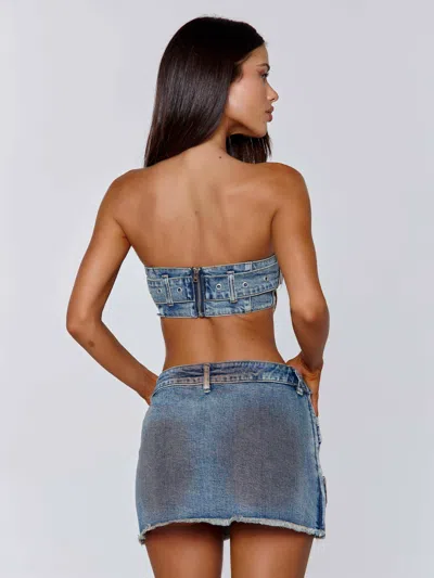 Outcast Jacinta Mini Skirt Denim In Brown