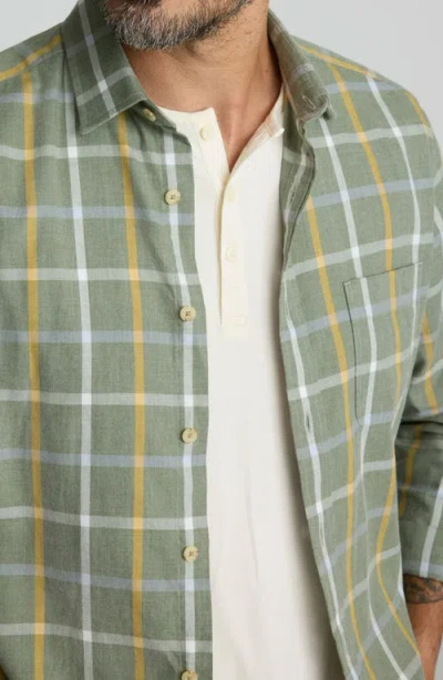 Untuckit Silva Windowpane Check Cotton Flannel Button-up Shirt In Multi