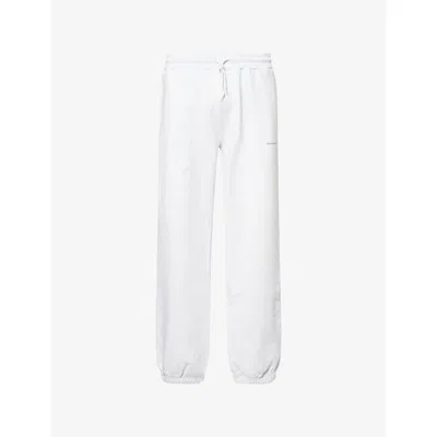 Cole Buxton Mens Light Grey Marl Mini Logo Straight-leg Cotton-jersey Jogging Bottoms In Multi