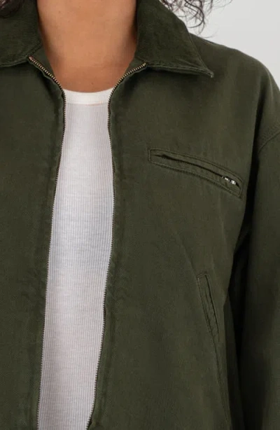 Kut From The Kloth Hudson Zip-up Cotton Twill Jacket In Green