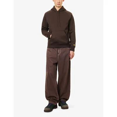Carhartt Wip Chase Hoodie With Embroidered Logo In Brown