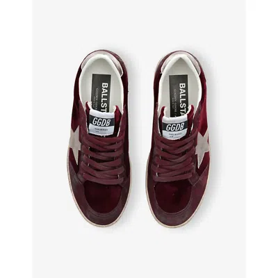 Golden Goose Ball Star Sneakers In Bordeaux Velvet In Burgundy