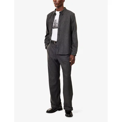 Thames Mens Grey Gerhard Straight-leg Wool-blend Trousers In Gray