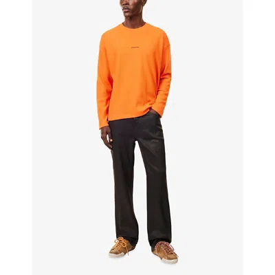 Cole Buxton Mens Brown Straight-leg Wax Coated Denim Jeans In Gray