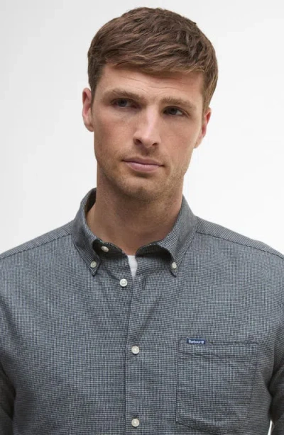 Barbour Turner Houndstooth Button-down Shirt In Gray