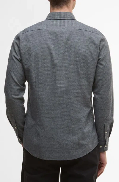 Barbour Turner Houndstooth Button-down Shirt In Gray