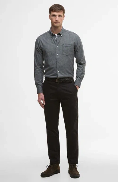 Barbour Turner Houndstooth Button-down Shirt In Gray
