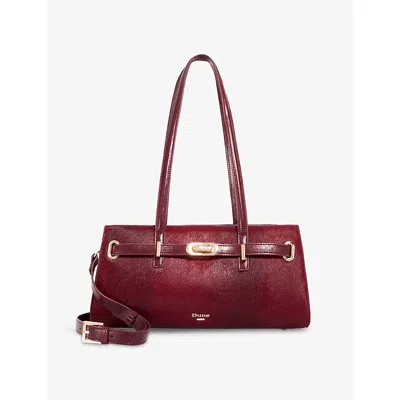 Dune Womens Red Leather Depend Leather Shoulder Bag In Red