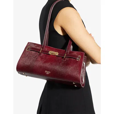 Dune Womens Red Leather Depend Leather Shoulder Bag In Red