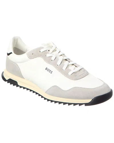 Hugo Boss Zayne Leather Sneaker In White