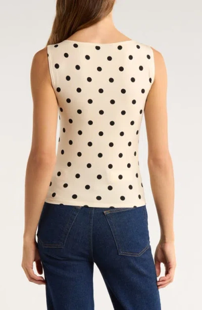 Reformation Womens Sundae Dot Dusk Polka-dot Jersey Top In Neutral